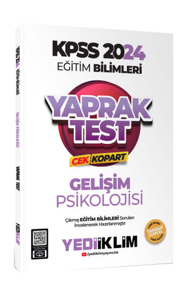 2024 KPSS Eğitim Bilimleri Gelişim Psikolojisi Çek Kopart Yaprak Test FotokoPink