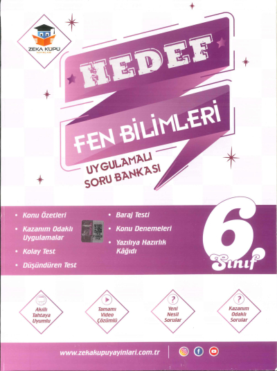 6. Sınıf Fen Bilimleri Hedef Uygulamalı Soru Bankası Zeka Küpü Yayınları FotokoPink