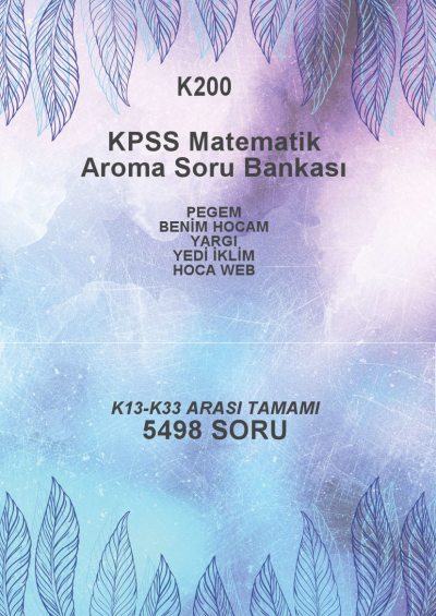 MATEMATİK TAMAMI (K13-K33) --5498 SORU-- (K13-K33 YAYINLARI: PEGEM- BENİM HOCAM - YARGO- YEDİ İKLİM - HOCA WEB) FotokoPink