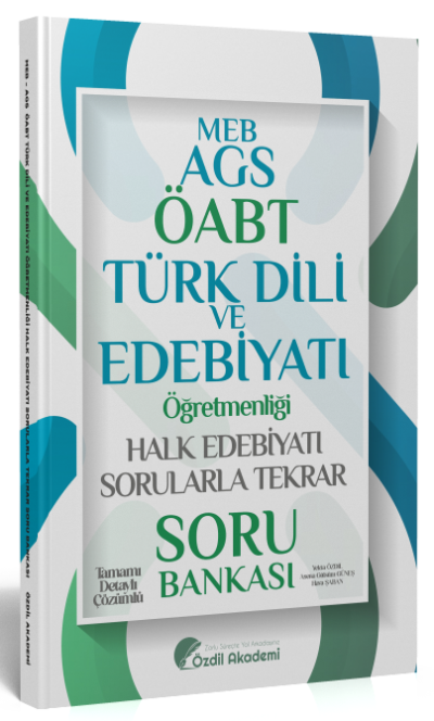 ÖABT MEB-AGS Türk Dili ve Edebiyatı Halk Edebiyatı Sorularla Tekrar Soru Bankası Çözümlü Özdil Akademi Yayınları FotokoPink