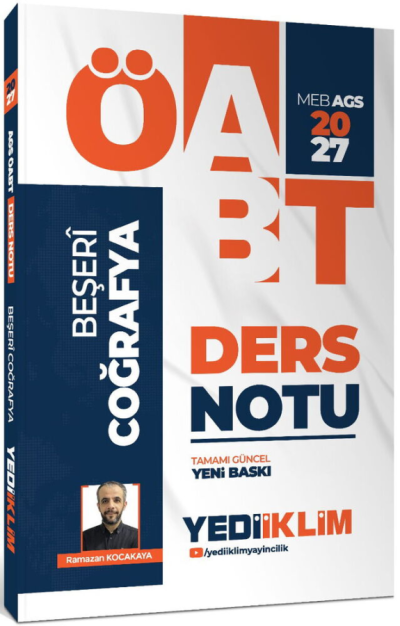 2027 MEB AGS ÖABT Beşeri Coğrafya Ders Notu Yediiklim Yayınları FotokoPink