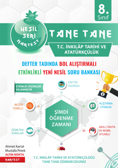 8. Sınıf T. C. İnkılap Tarihi ve Atatürkçülük Tane Tane Soru Bankası Nartest Yayınları FotokoPink
