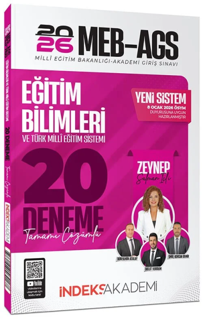 2026 MEB-AGS Eğitim Bilimleri ve Türk Milli Eğitim Sistemi 20 Deneme Çözümlü İndeks Akademi Yayıncılık FotokoPink