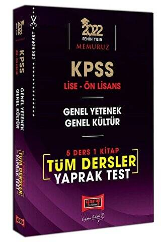 KPSS Lise Ön Lisans GY GK 5 Ders 1 Kitap Tüm Dersler Yaprak Test FotokoPink