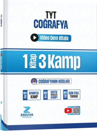 Coğrafyanın Kodları TYT Coğrafya 1 Kitap 3 Kamp Video Ders Kitabı Zeduva Yayınları FotokoPink